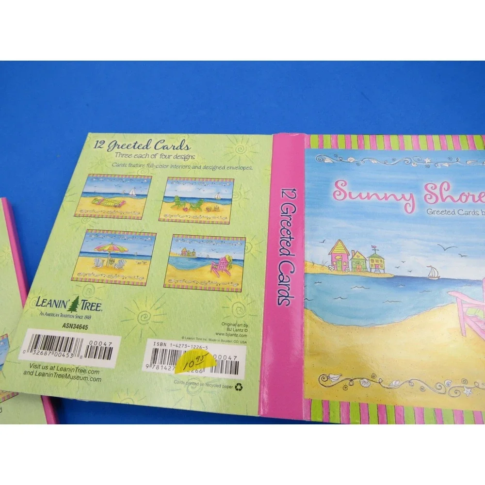 BJ Lantz Sunny Shores Beach Themed Stationery Greeting Cards Leanin Tree